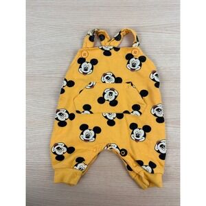 Disney Baby Mickey Mouse Yellow Overalls Romper Infant 0-3‎ Months